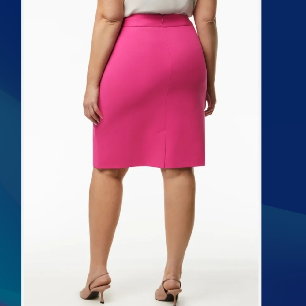 Liz Claiborne (Size 6) Pink "Rose Beach" Stretch Hem Vent Pencil Skirt (NEW-NWT)